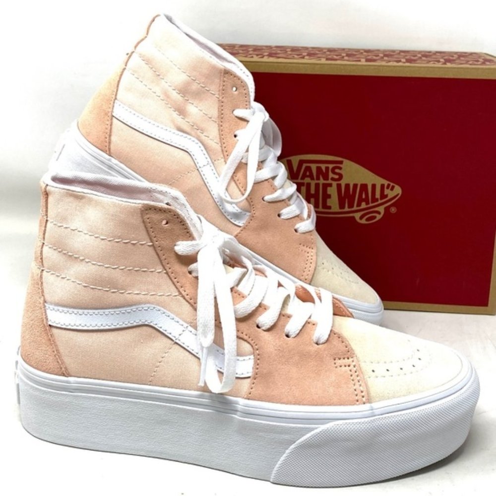 VANS Sk8-Hi Tapered Sneaker Platform Suede Canvas Peach Casual Women VN0A5JMKB0D